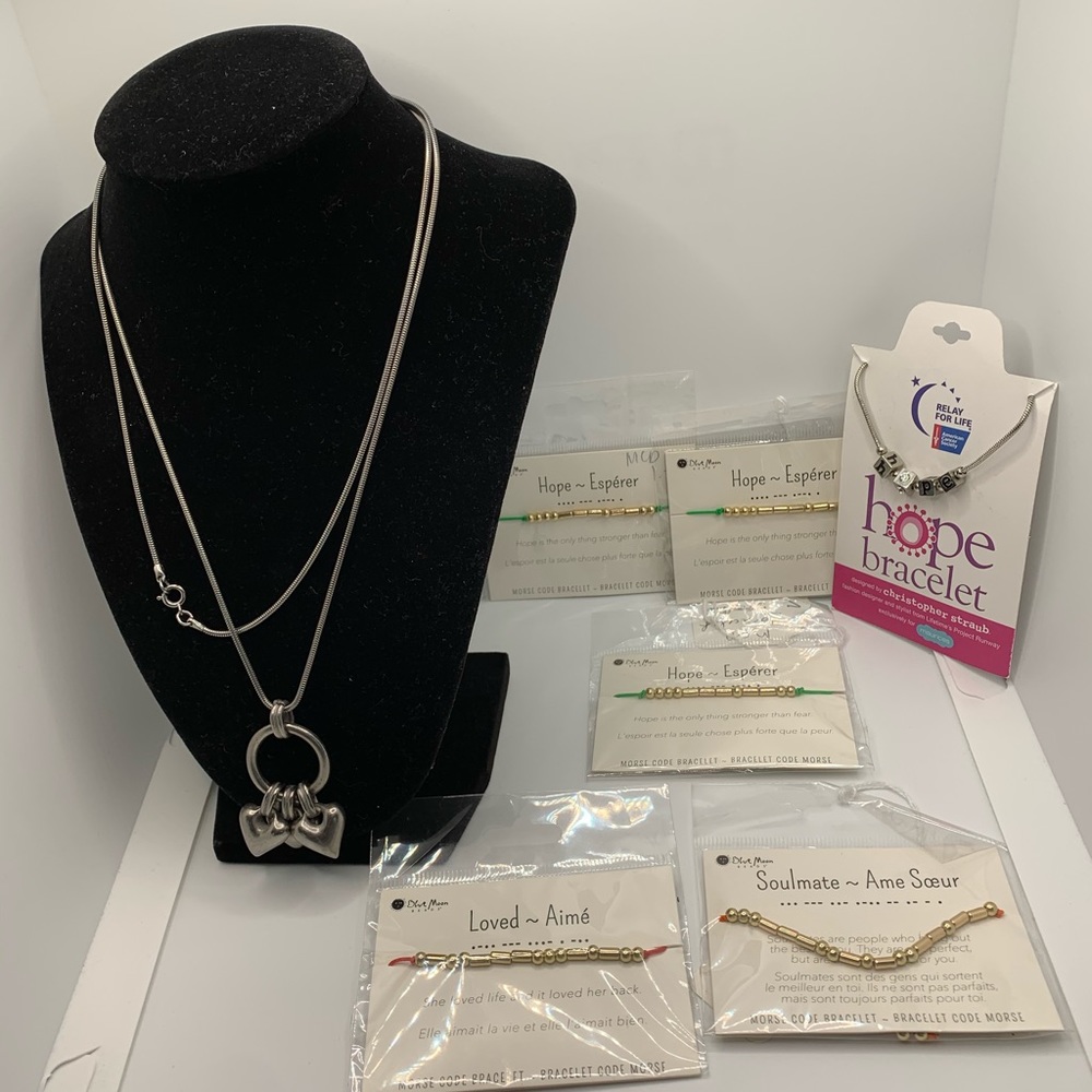 bundle of MCB bracelets and one necklace